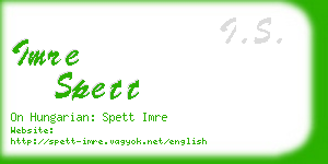imre spett business card